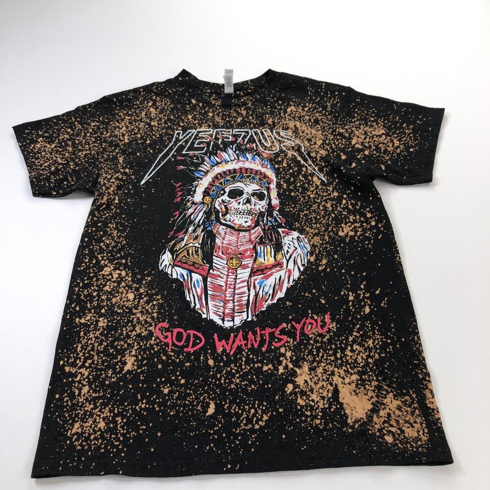 Vtg Kanye West YEEZUS God Wants You Tour T Shirt Size M SS Tie Dye MINT